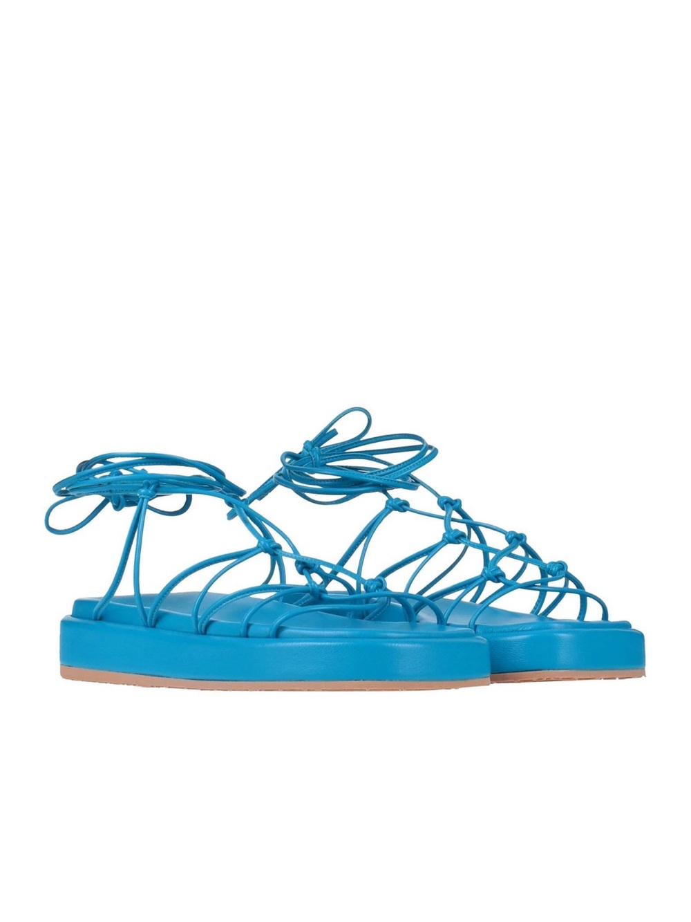 Gianvito Rossi Minas Flatform Sandals in turquoise